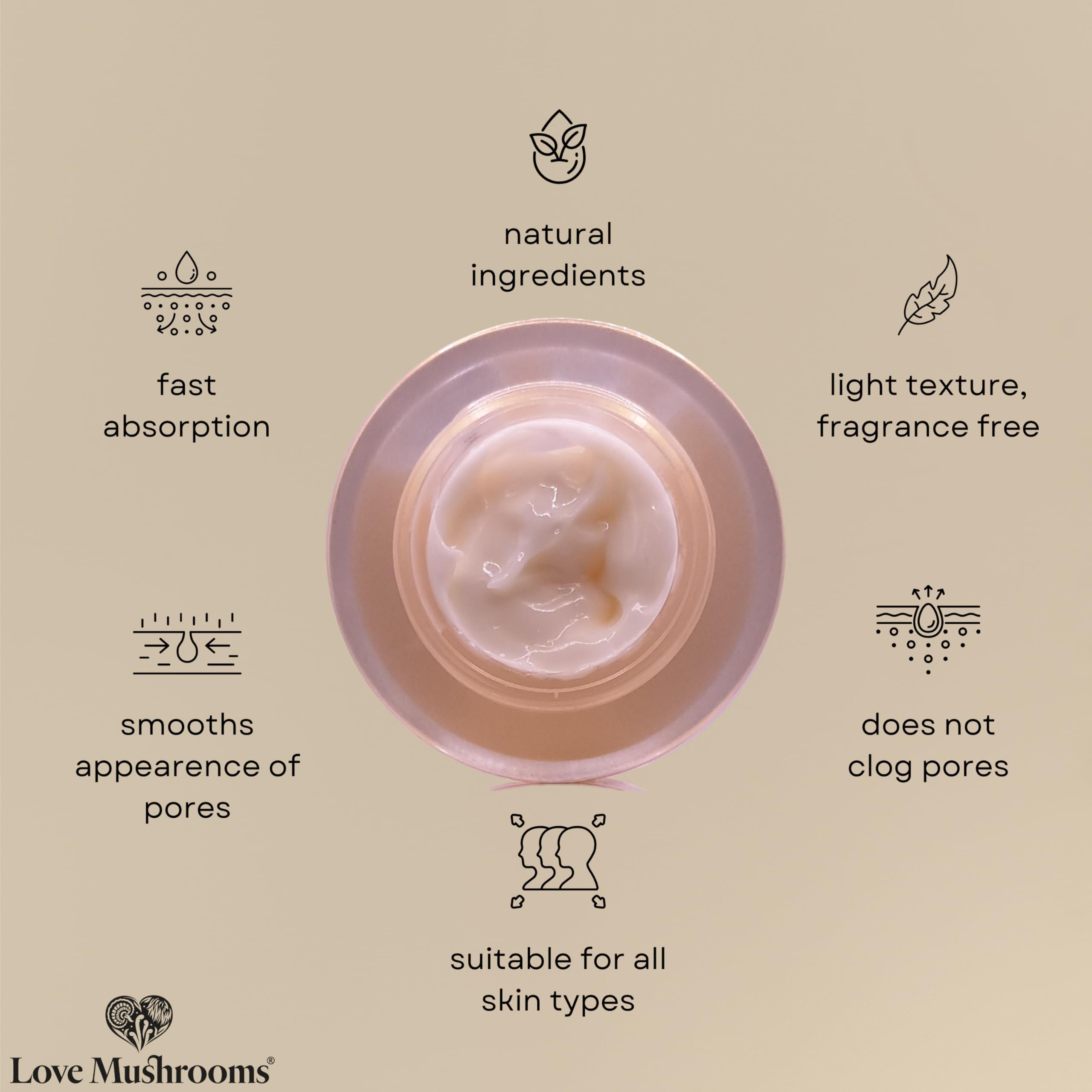 LOVE MUSHROOMS Face Moisturising Cream 50ml | Hydrating & Radiance Face Cream