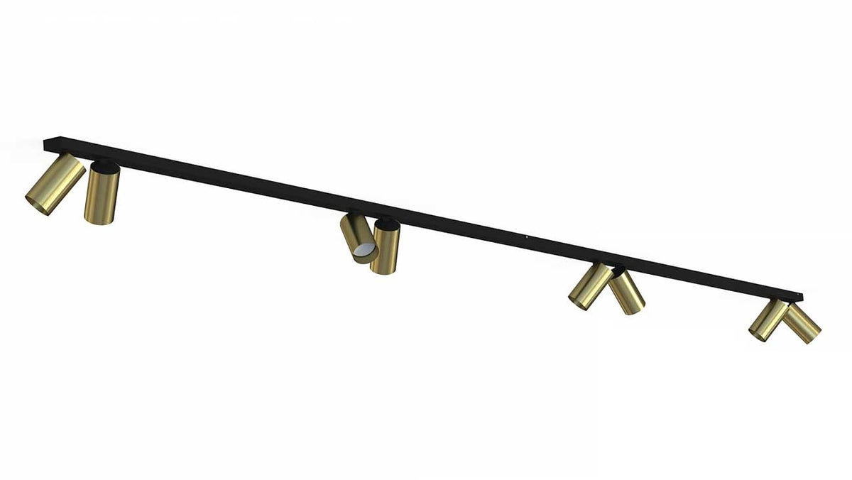 Nowodvorski railsysteem Mono - 8 lichts - 300 x 11  cm - zwart - goud