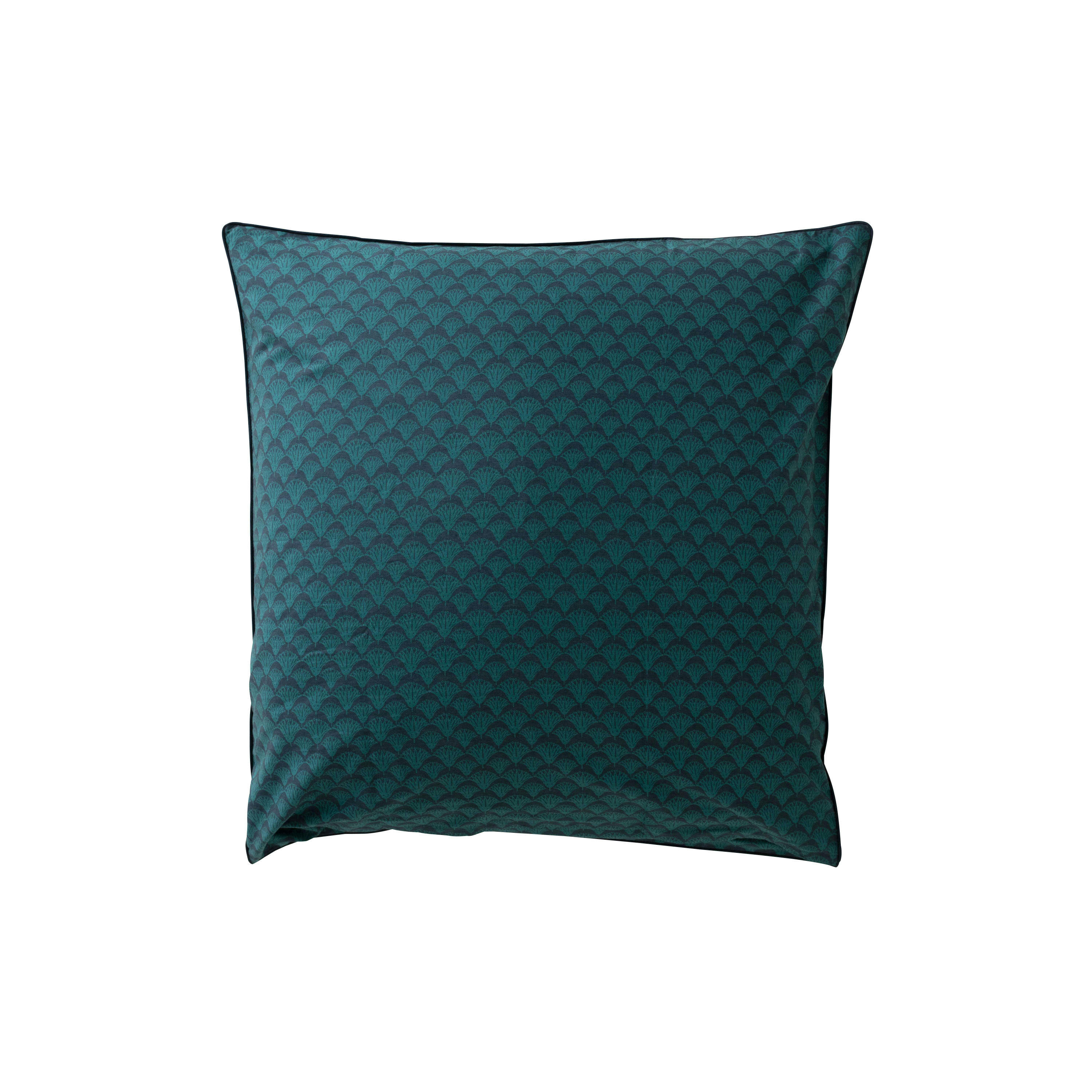 PAPYRUS - Taie d'oreiller carré percale de coton imprimé vert 64 x 64 cm
