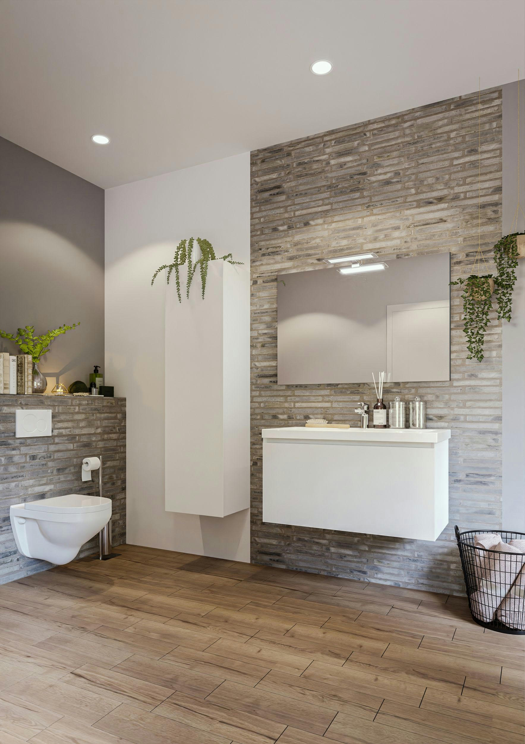 NORDIK - Colonne de rangement MDF Laqué Blanc