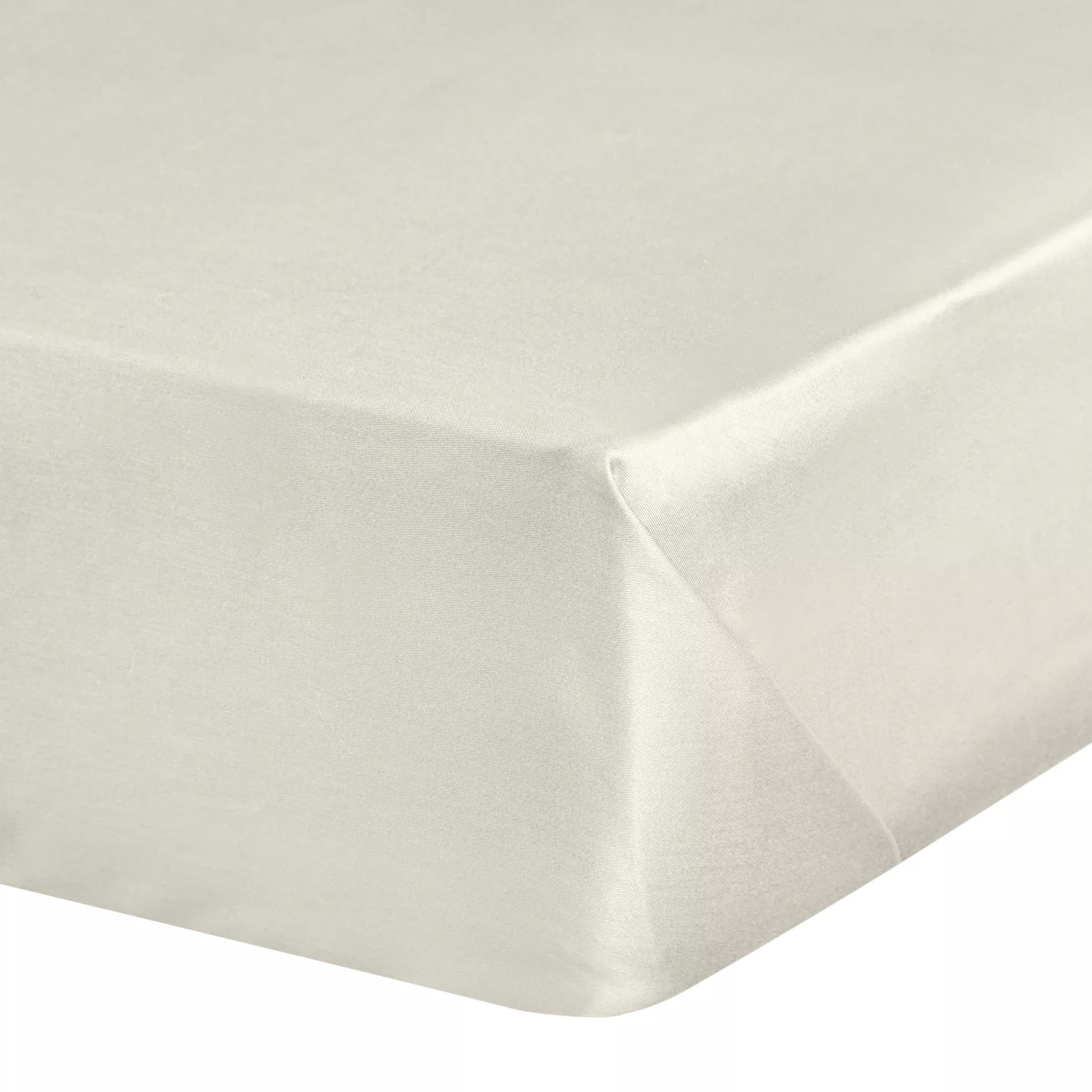 Prześcieradło gładkie bez gumki 180x210 cm z satyny bawełnianej kolor kremowy 125 g/m2 NOVA