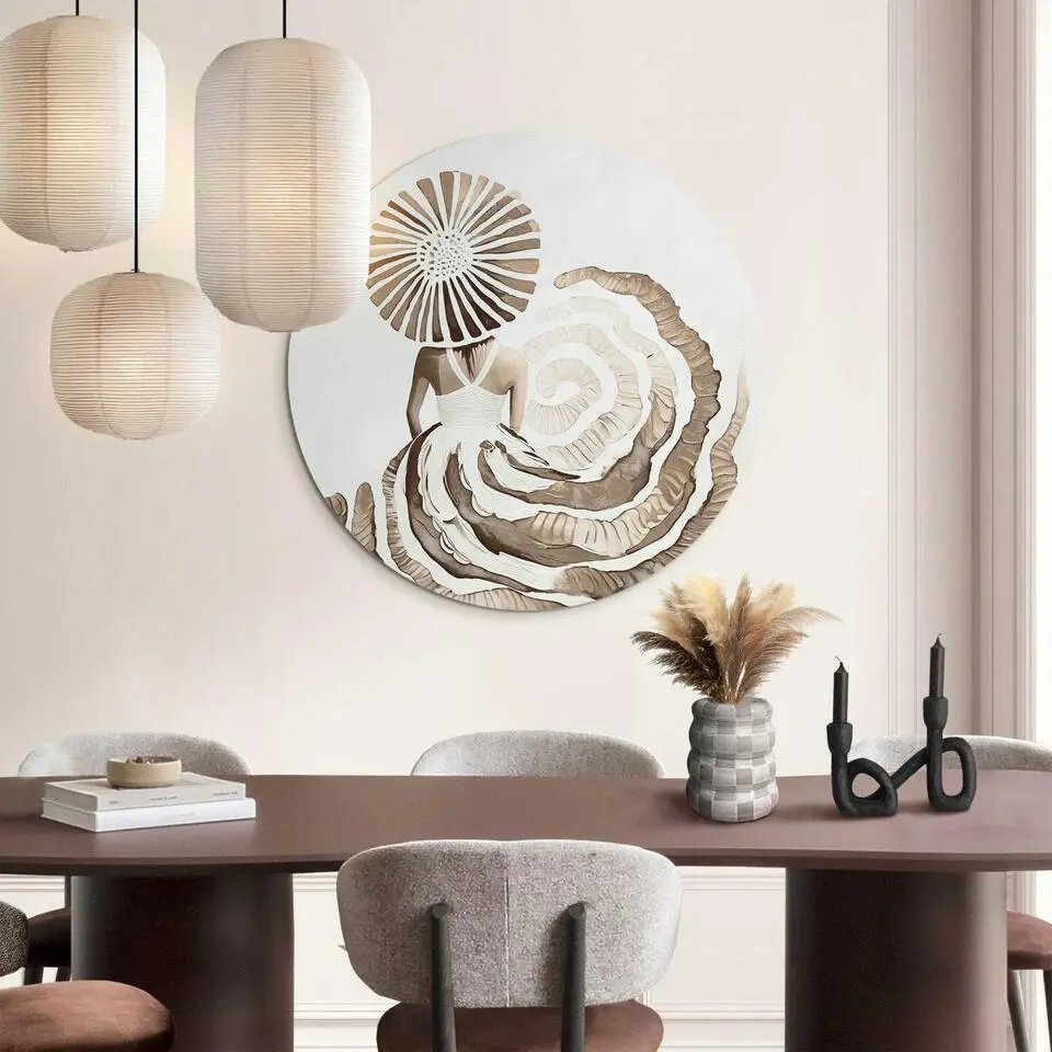 Glasschilderij Jurk in aardetinten - &Oslash; 70 - Bruin