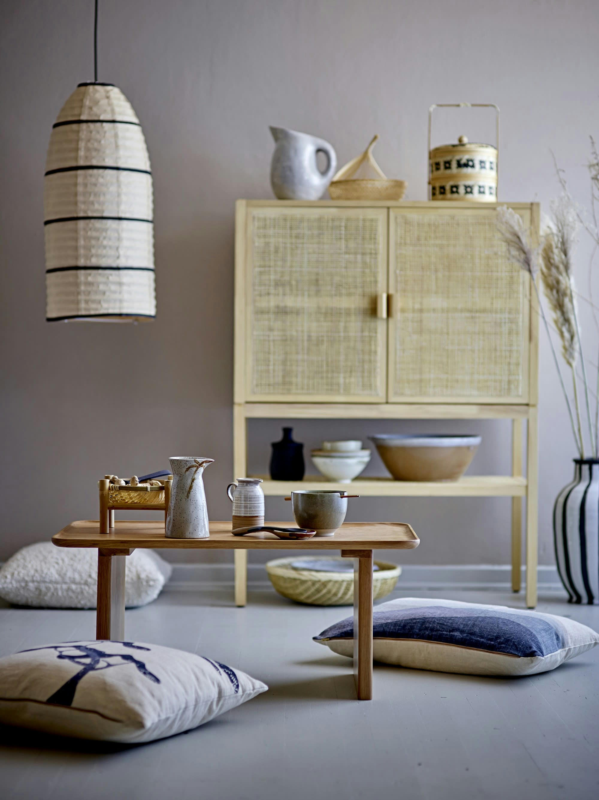 NICO - Lot de 3 paniers en bambou beige