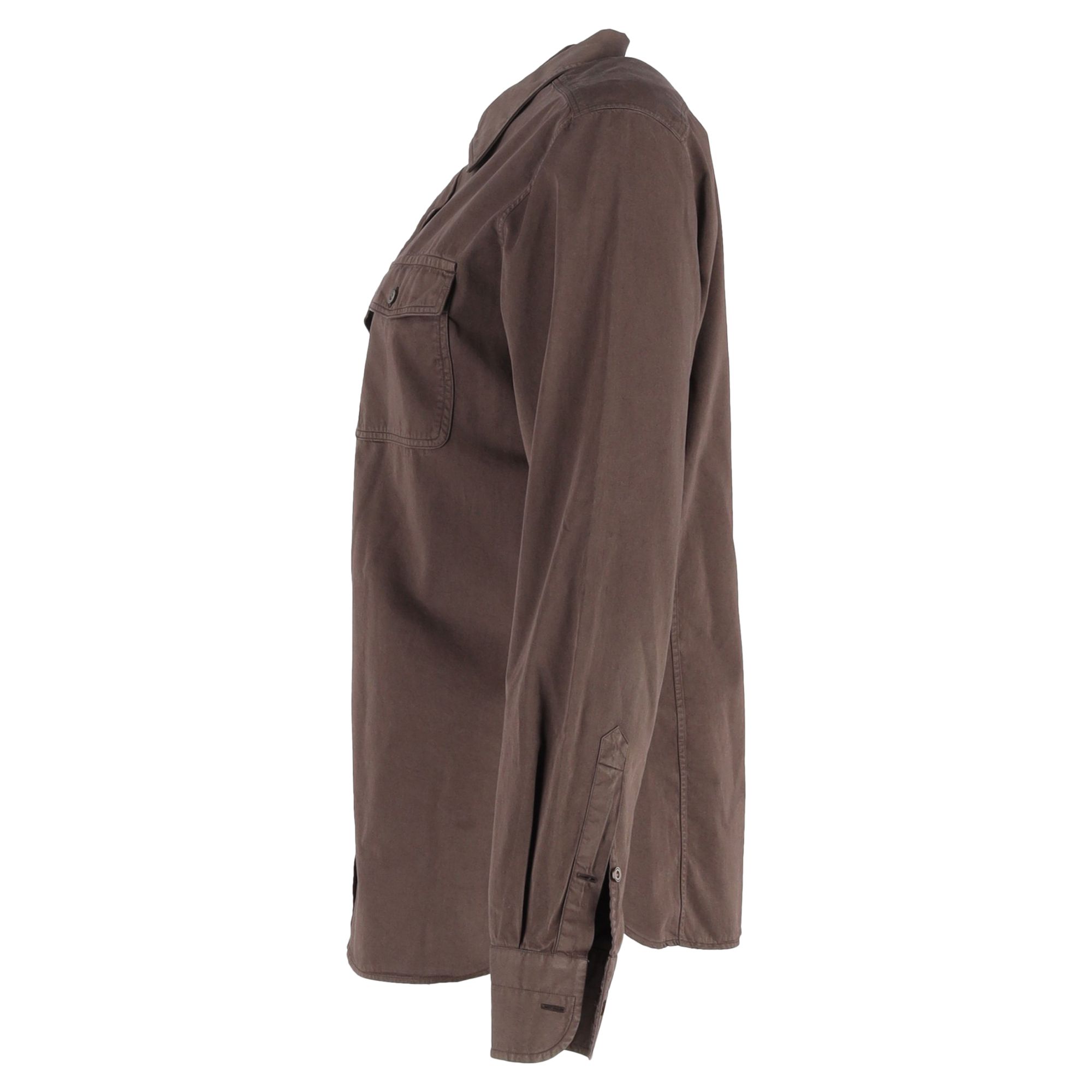 Tom Ford Preloved Twill Shirt in Brown Cotton