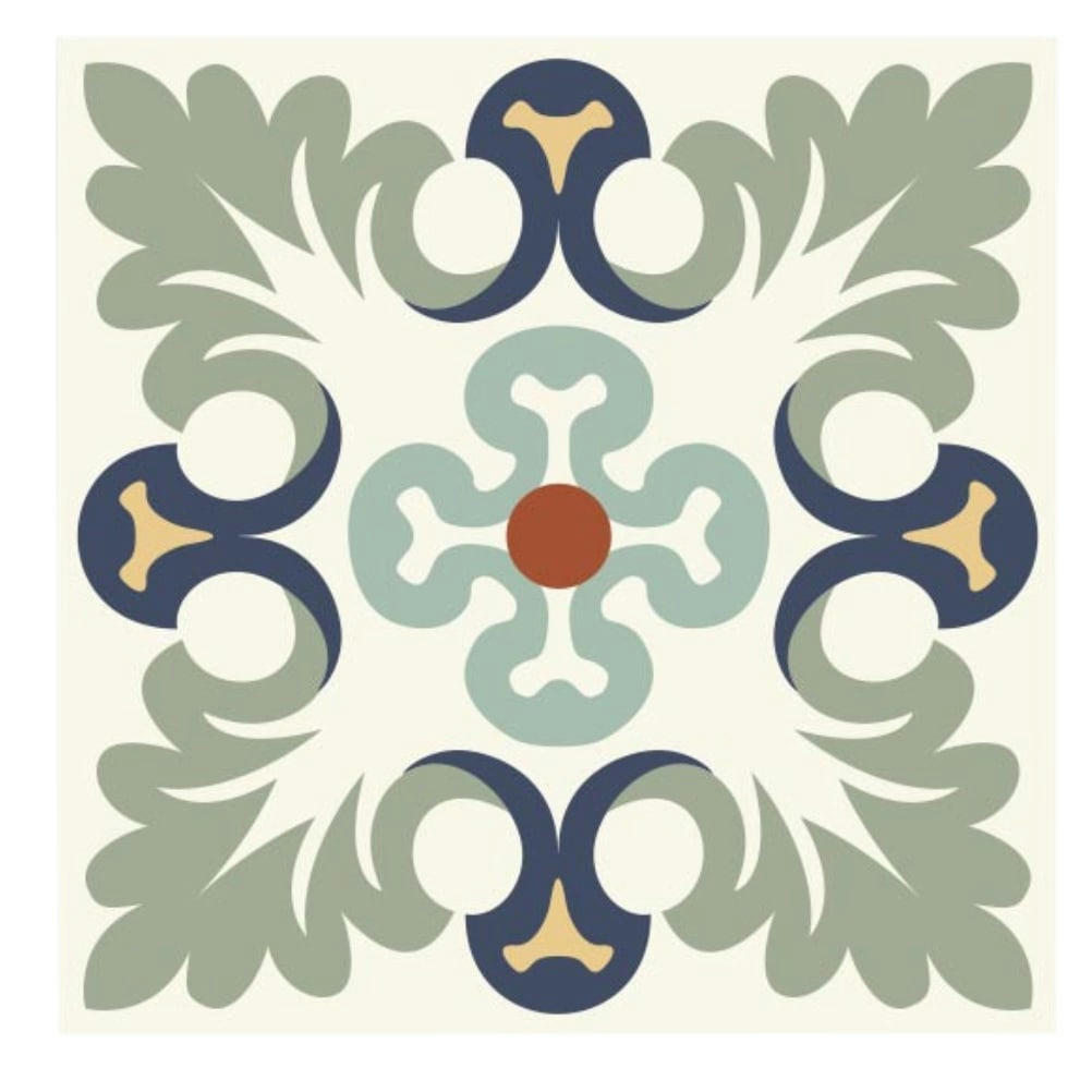- 6 stickers carreaux de ciment 15x15cm