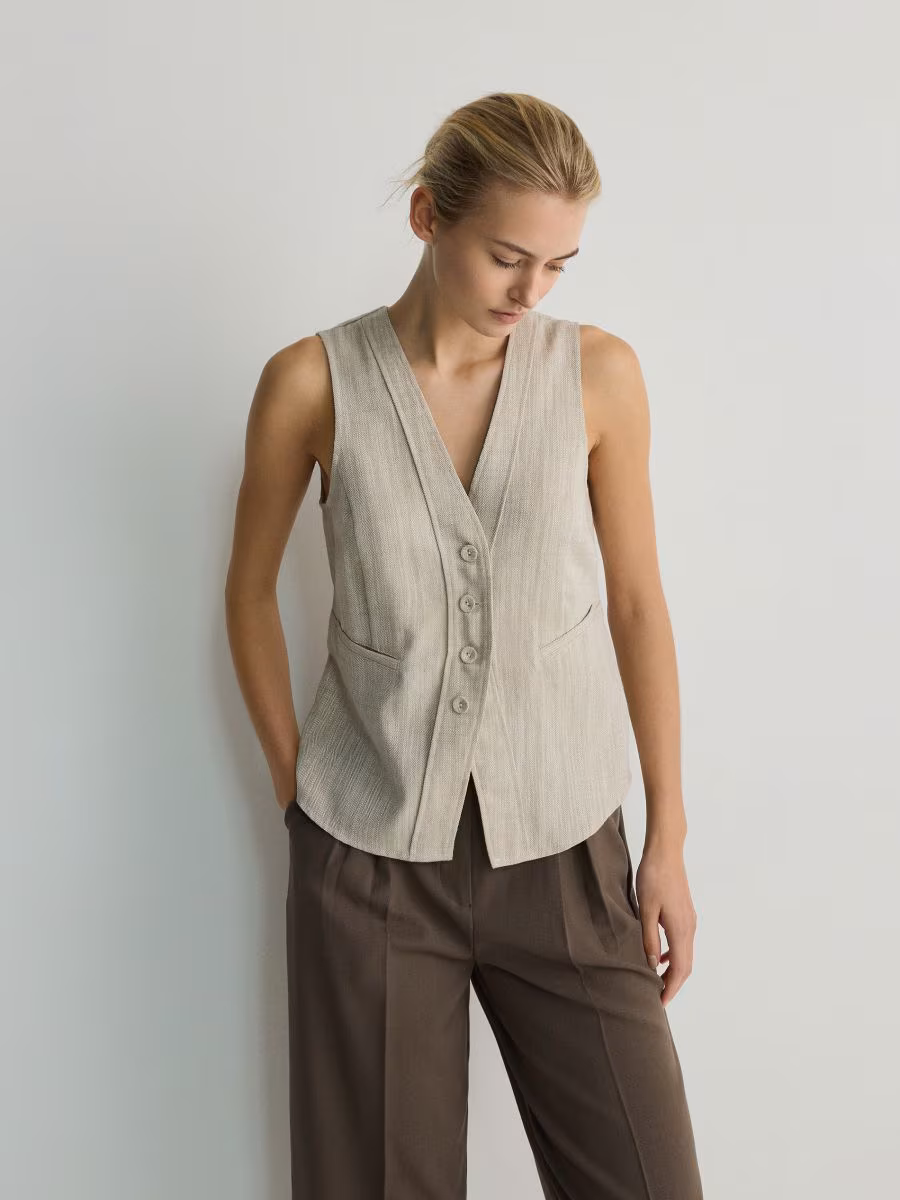 Linen Blend Vest