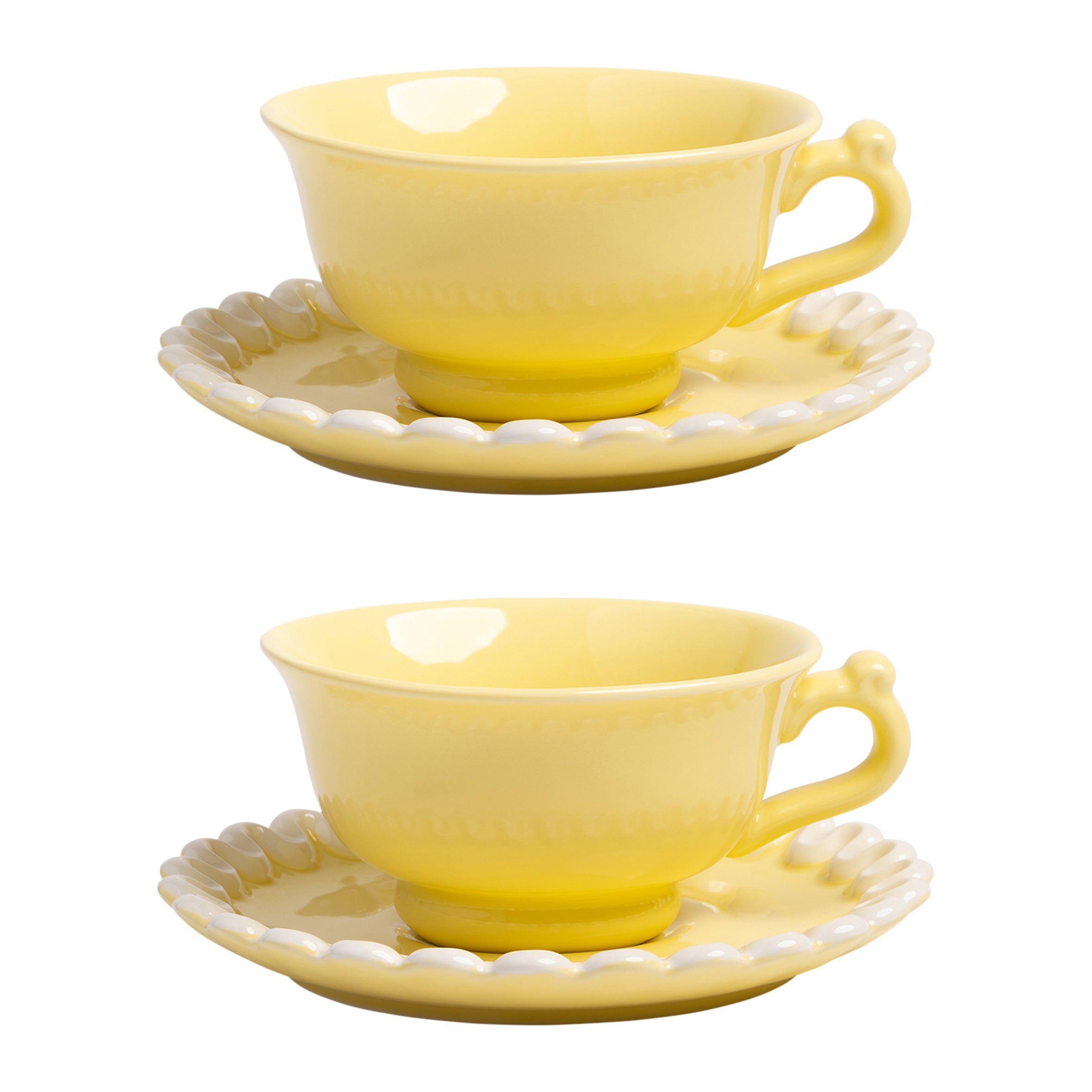 &k amsterdam Whip Kop & Schotel - Set van 2 - Geel