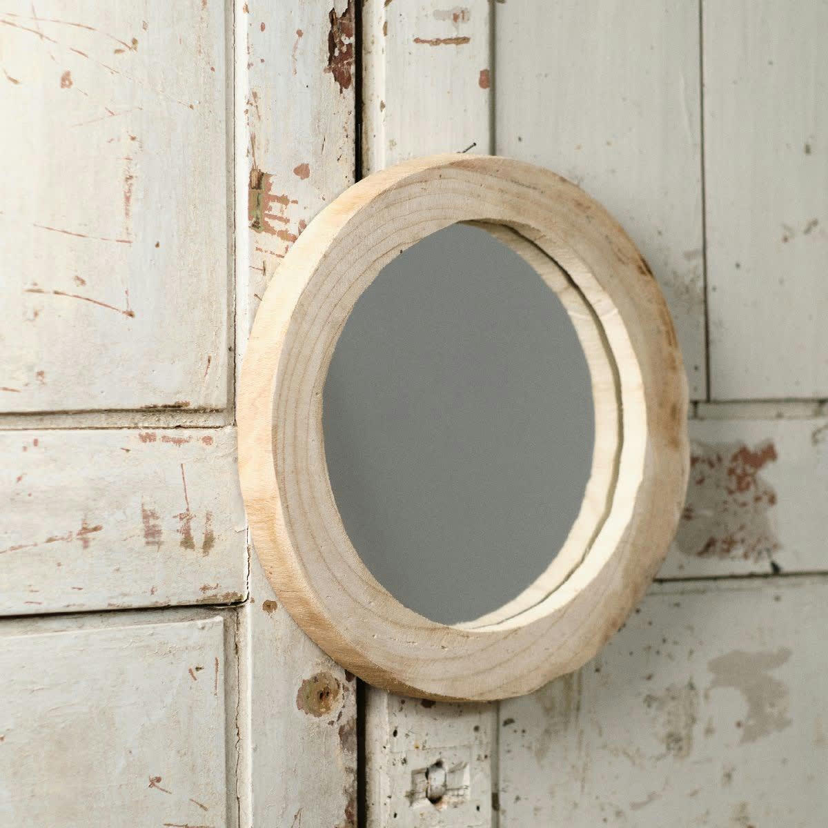 INDIES - Miroir en bois beige