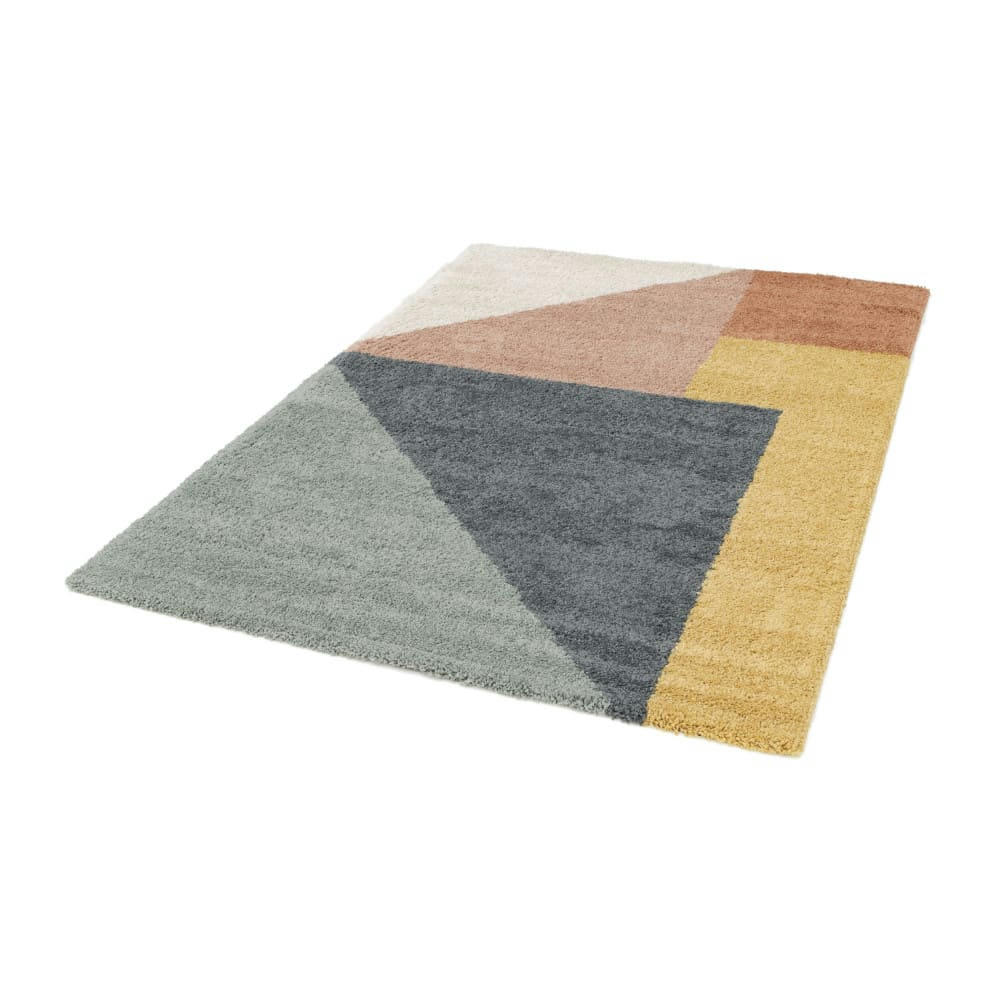 RAPH - Tapis contemporain à motif géométrique multicolore 120x170 cm