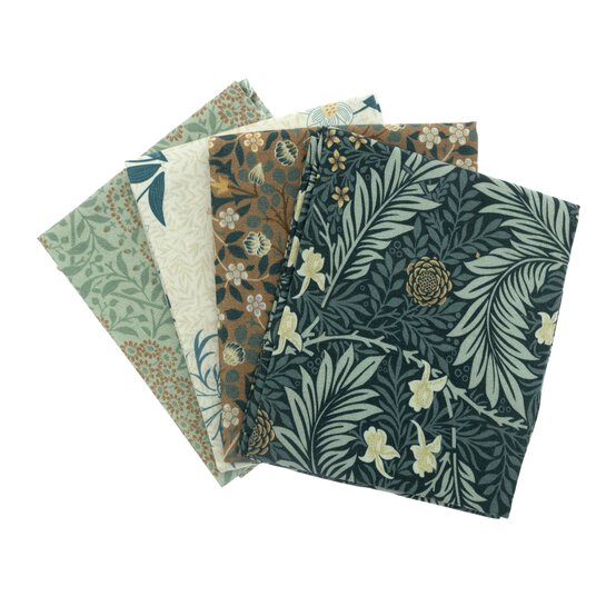 V&A William Morris Kelmscot Garden Cotton Fat Quarters 4 Pack