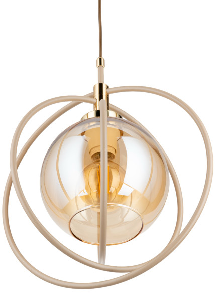 Lampa Wisząca Nostra Beżowo-złota 1xE27 35 cm Nowoczesny Salon Taupe