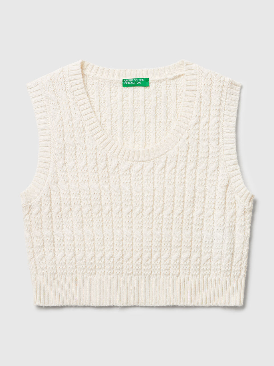 Knit vest with cables