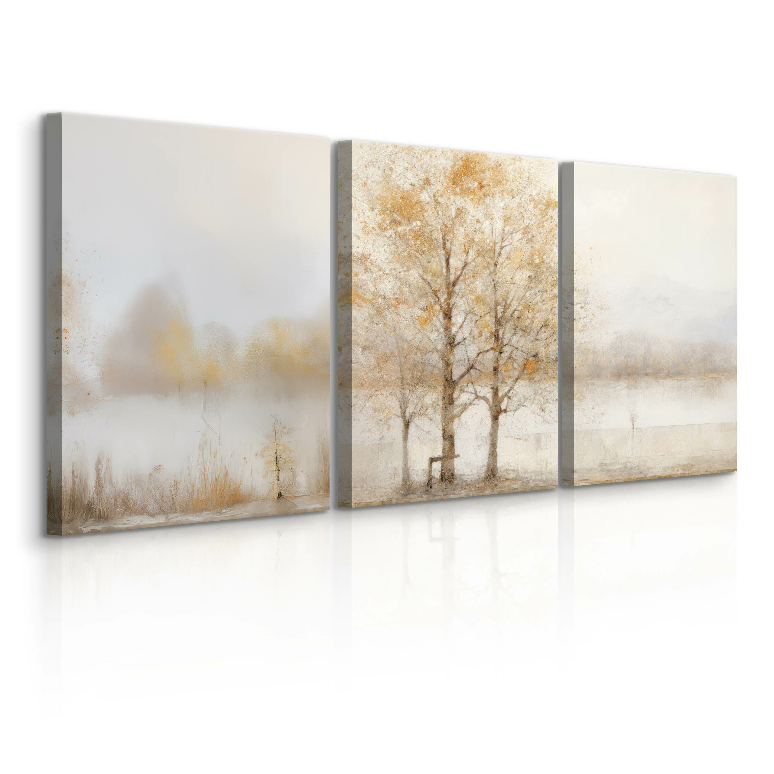 3x Obraz Set Krajobraz We Mgle Vintage 30x40cm