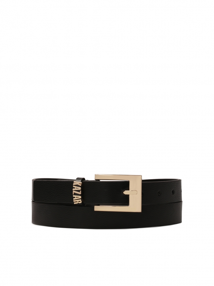 Classic black belt with logoed belt loop