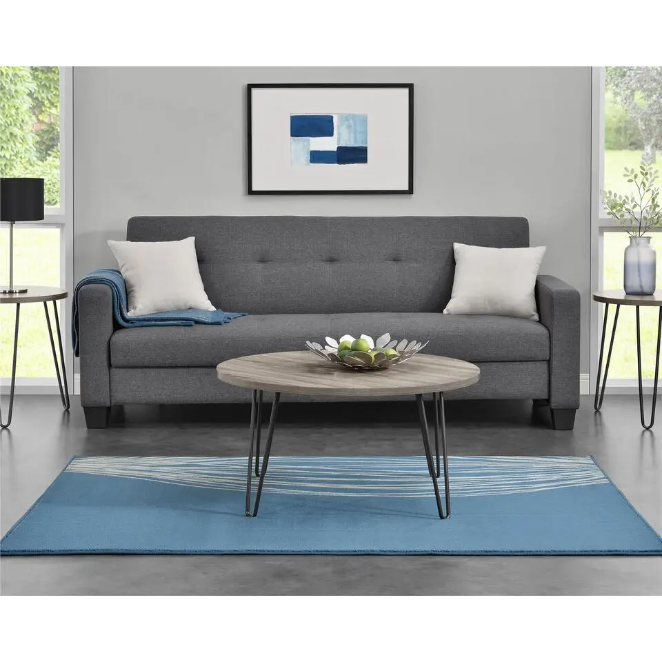 Owen - Ronde salontafel in eiken grijs spaanplaat