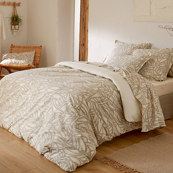 Housse de couette 140x200 cm coton lavé SERENA Beige écru