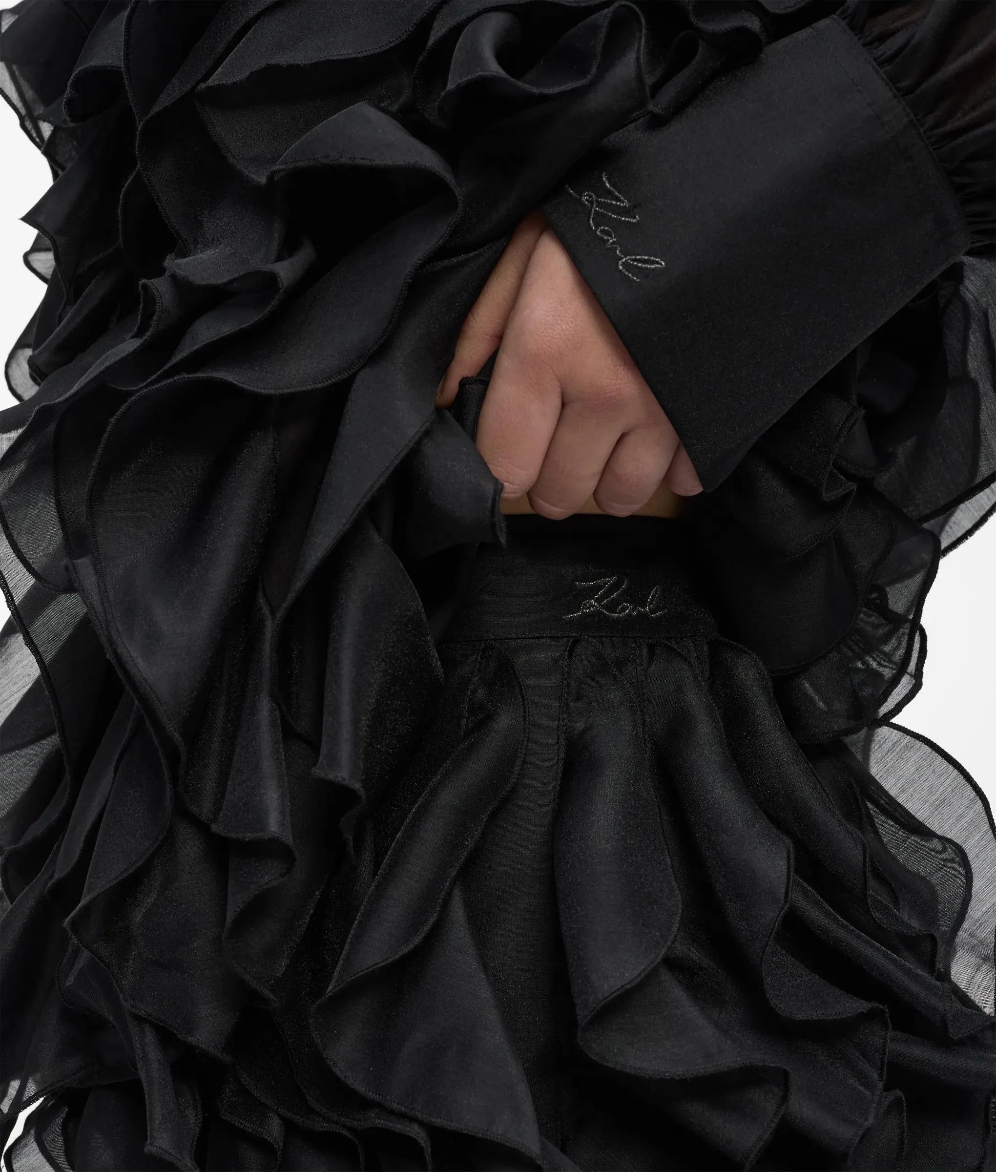 Mini-jupe plissée en organza