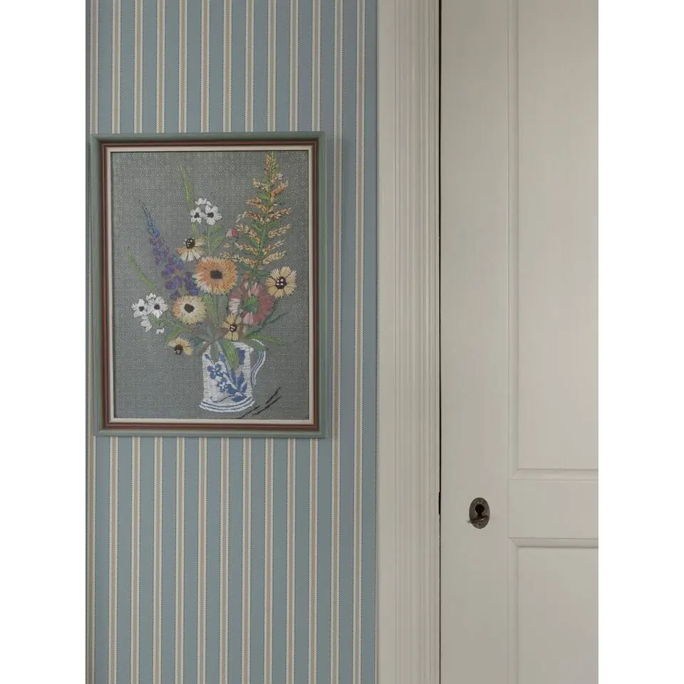 Borastapeter behang strepen blauw - 53 cm x 10.05 m