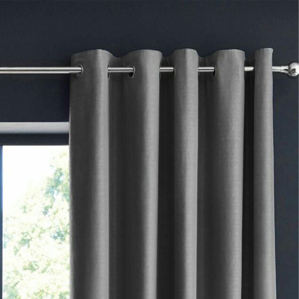- Rideau occultant polyester gris 140x180 cm