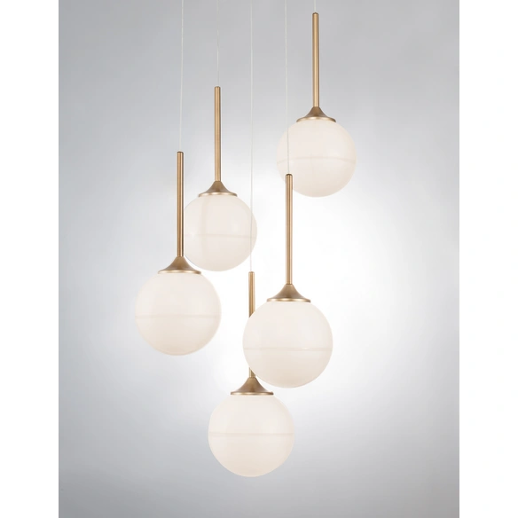 Pendelleuchte » Cantona«, LED, 9 W, Höhe: 180 cm, goldfarben/weiß