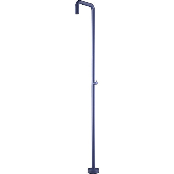 Douche exterieure en acier 316 finition bleu ocean systeme anticalcaire