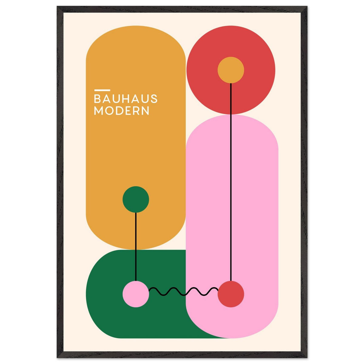 Artfulprints Poster met Lijst Bauhaus - Modern art  - 70x100 cm - Meerkleurig