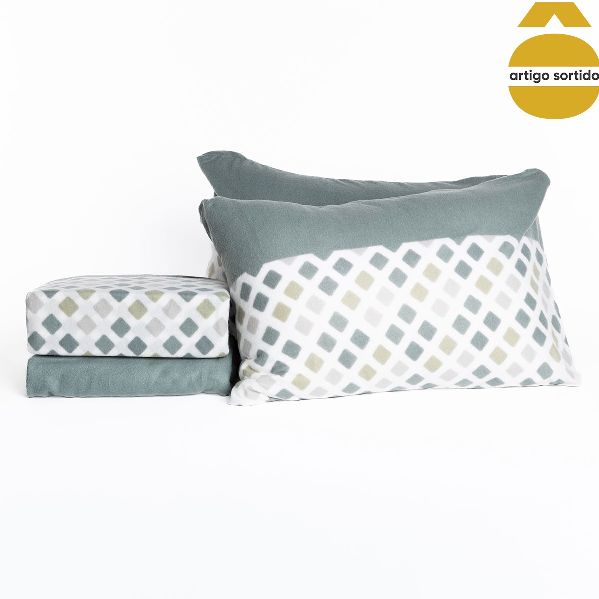 Jogo cama de casal térmico decorado 240x270cm