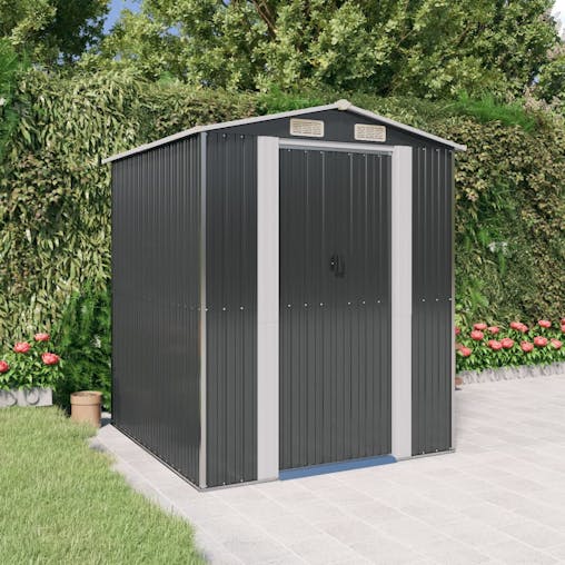 NNEVL Garden Shed Anthracite 192x191x223 cm Galvanised Steel