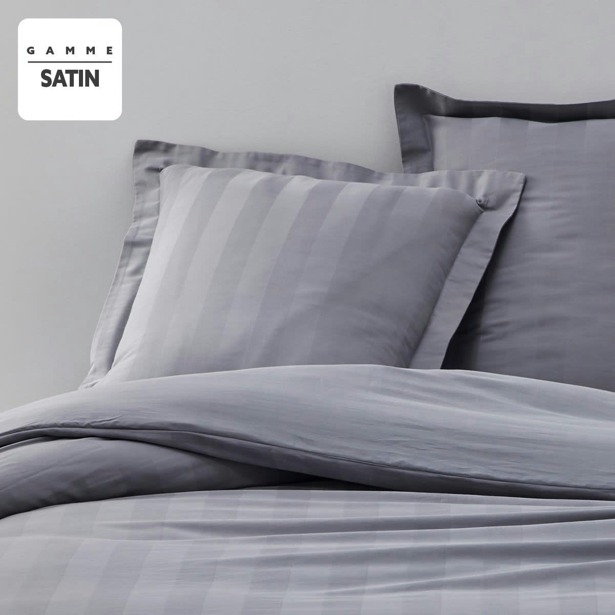 PRESTIGE - Taie d'oreiller volant en Coton Gris 63x63 cm