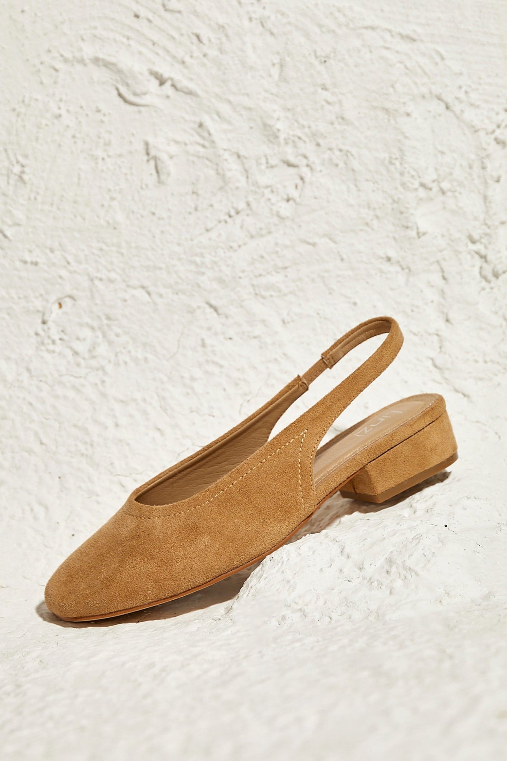 Linzi Glide Nude Faux Suede Mary Jane Heels