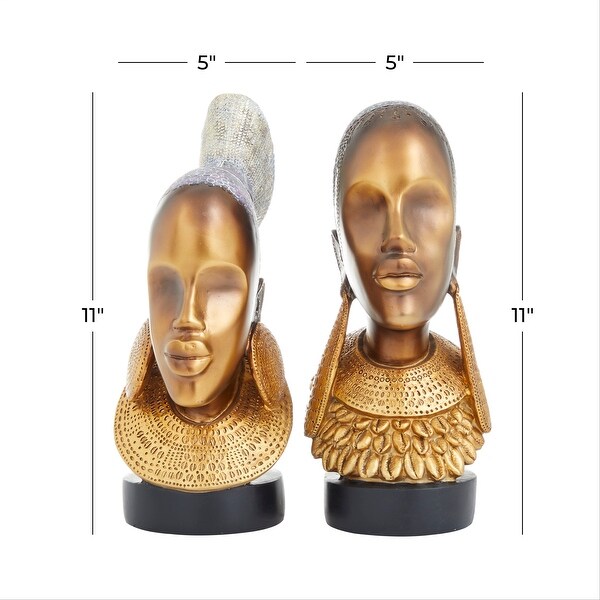 Polystone Eclectic Sculptures (Set of 2) - 5 x 6 x 11