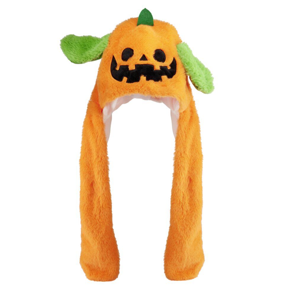 Bonnet Halloween citrouille avec oreilles qui se lèvent L50cm