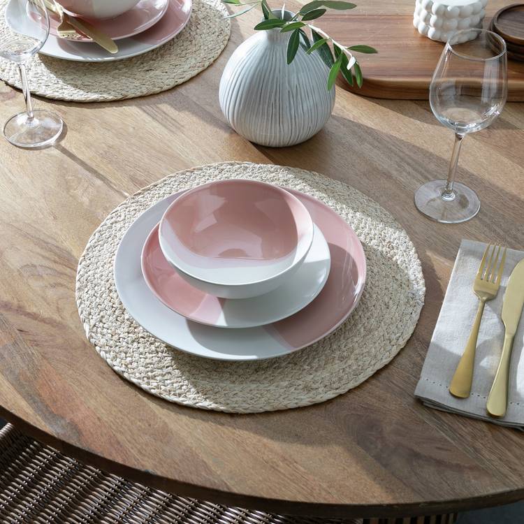 Habitat Dipped 12 Piece Stoneware Dinner Set - Multicoloured