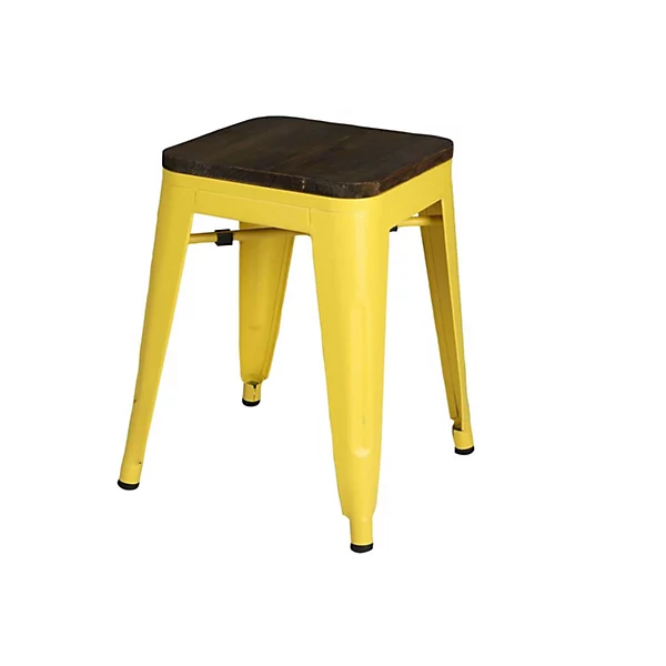 Lot de 4 tabourets vintage Liv H46 cm - Jaune
