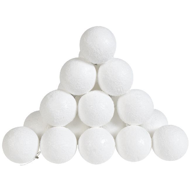 Boule de No&euml;l imitation neige Ø6cm x24