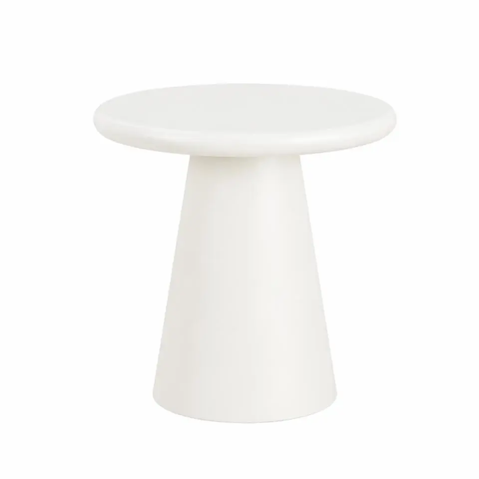 Mangohoutonline - Salontafel Savannah Microcement 45cm Wit Rond - Wit - Mahom