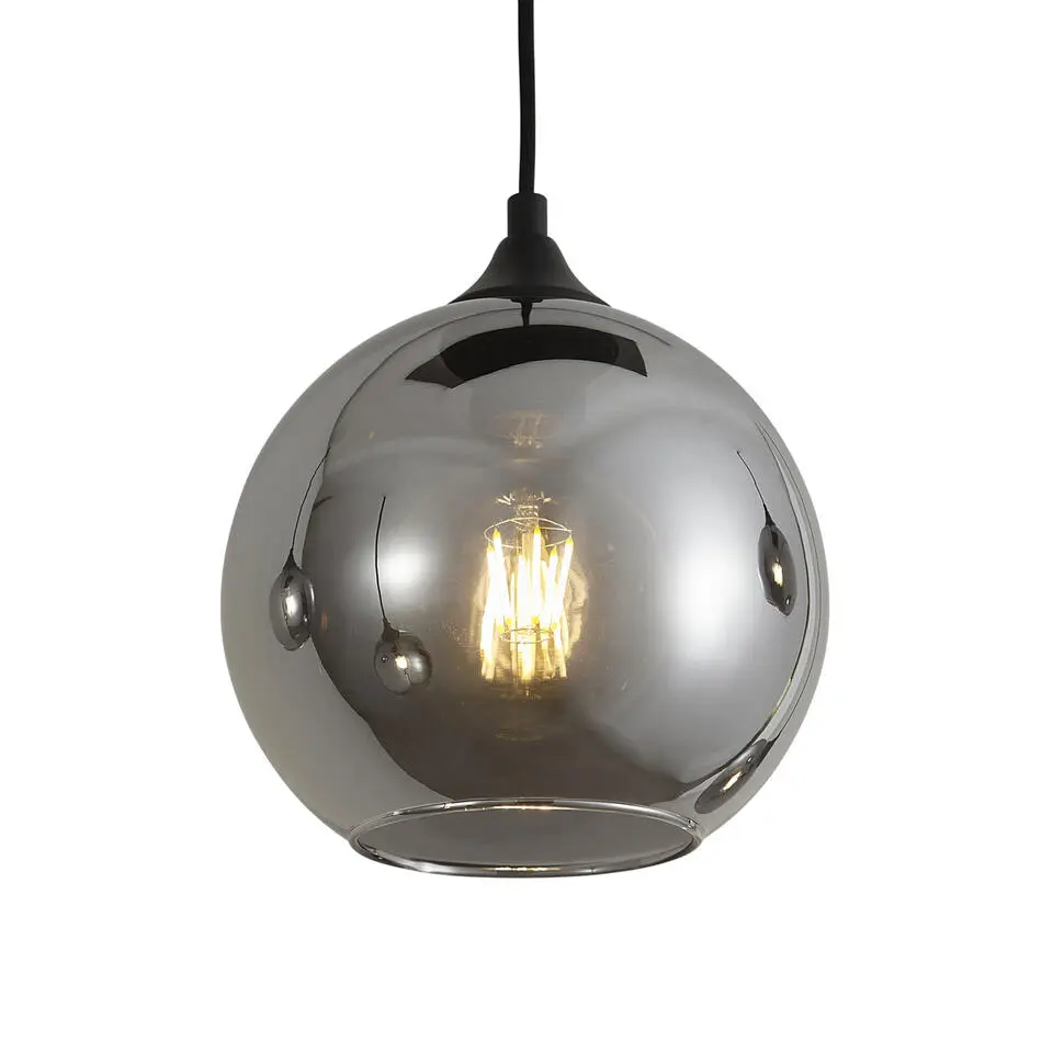 Qazqa hanglamp wallace grijs e27