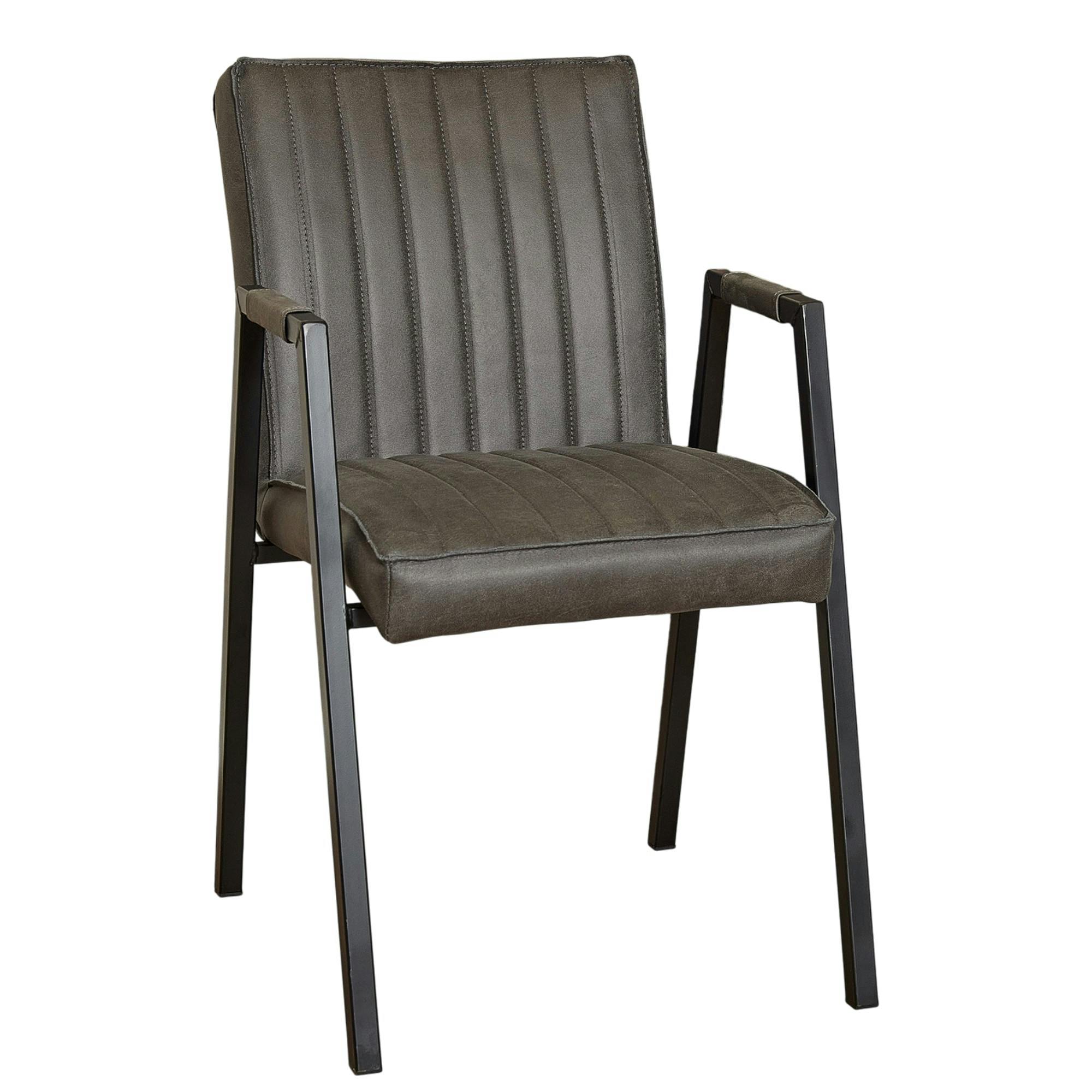 Fauteuil de table anthracite à bandes (lot de 2) CORTINA