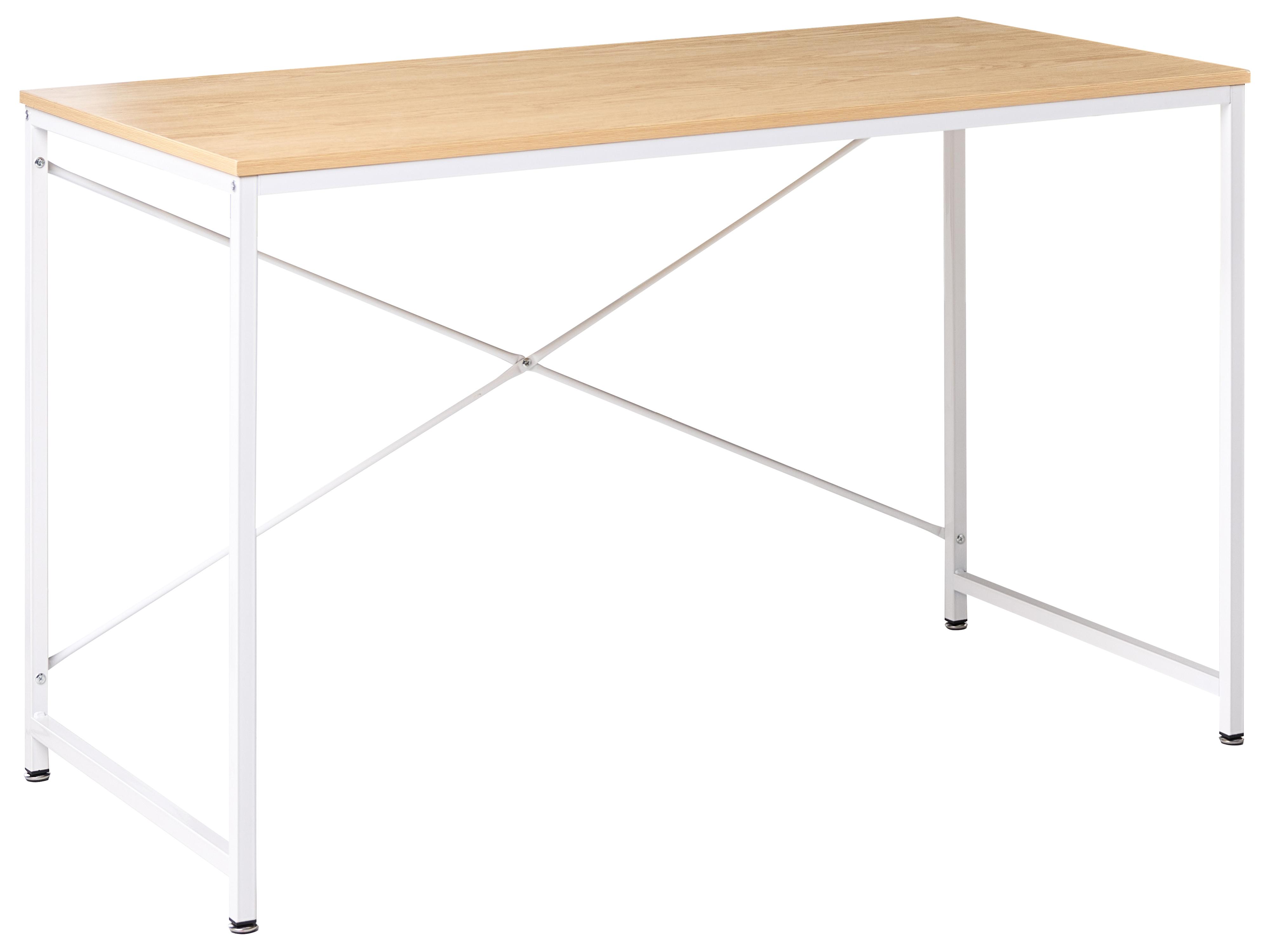 Home Office Desk ANDASTE Light Brown/ White 120 cm 60 cm