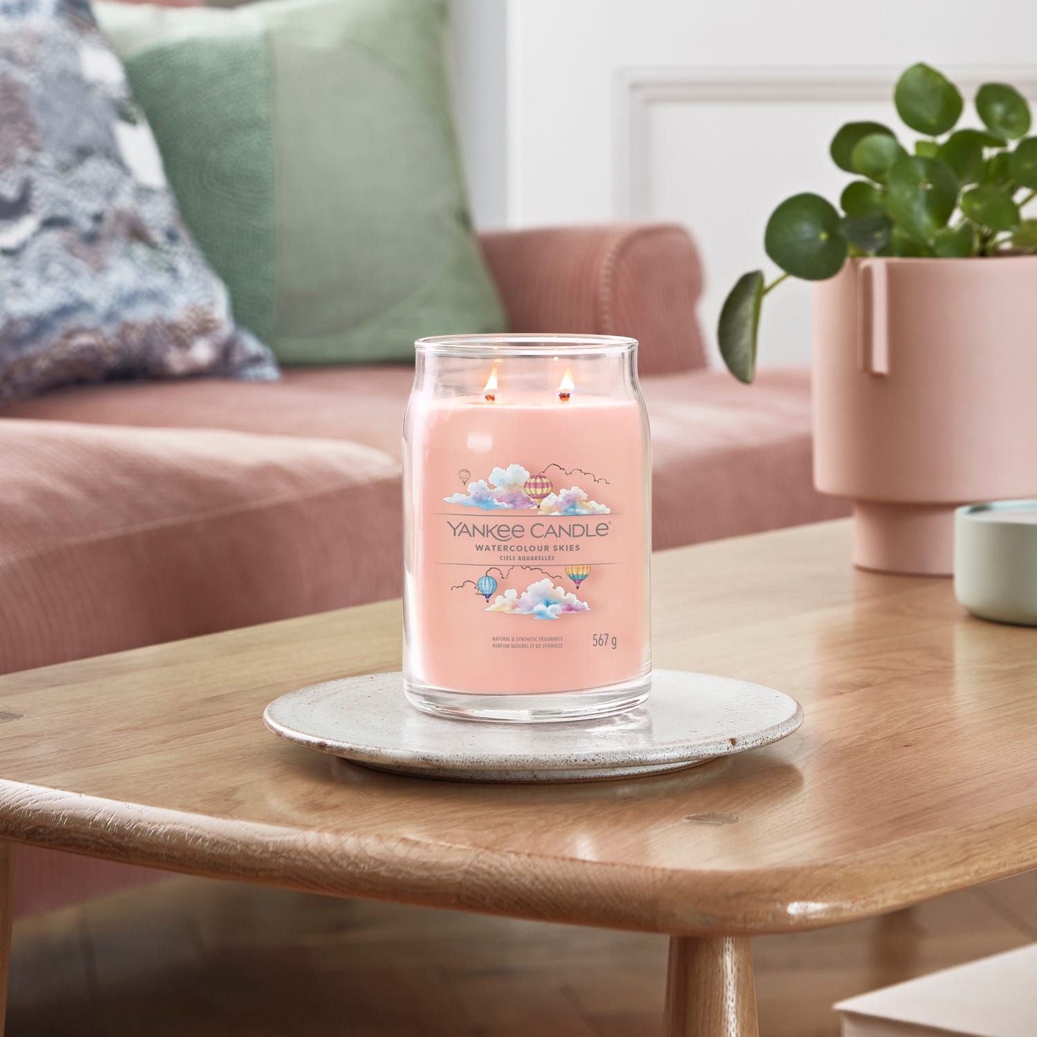 Watercolour Skies, candela in giara grande Yankee Candle