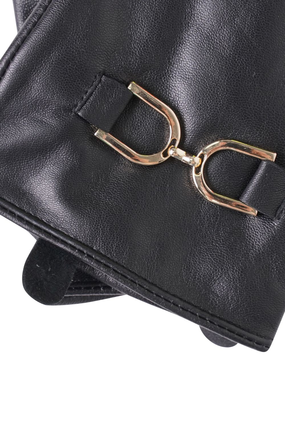Barneys Originals Black Horsebit Leather Gloves