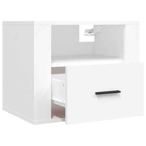 NNEVL Wall-mounted Bedside Cabinet White 50x36x40 cm