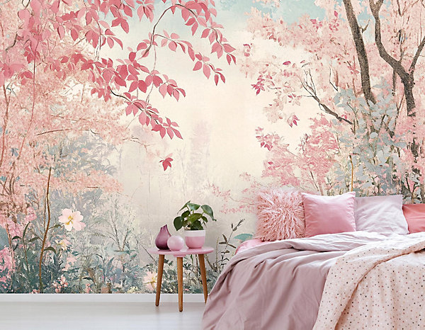 Papier Peint Arbres Nature Forêt Panoramique Intissé 350x250 cm - Colle Inclus - Moderne Papier Peint Intissé Chambre Salon