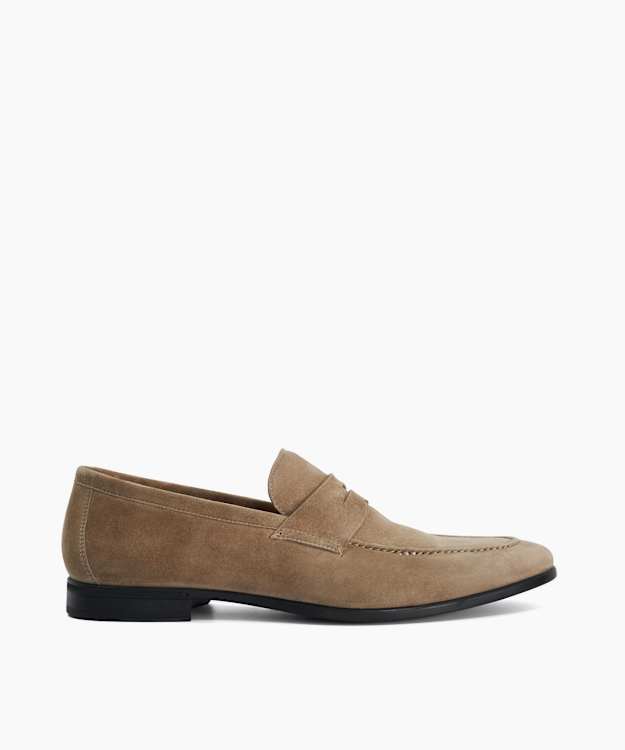 Barclays Taupe - Suede Loafers