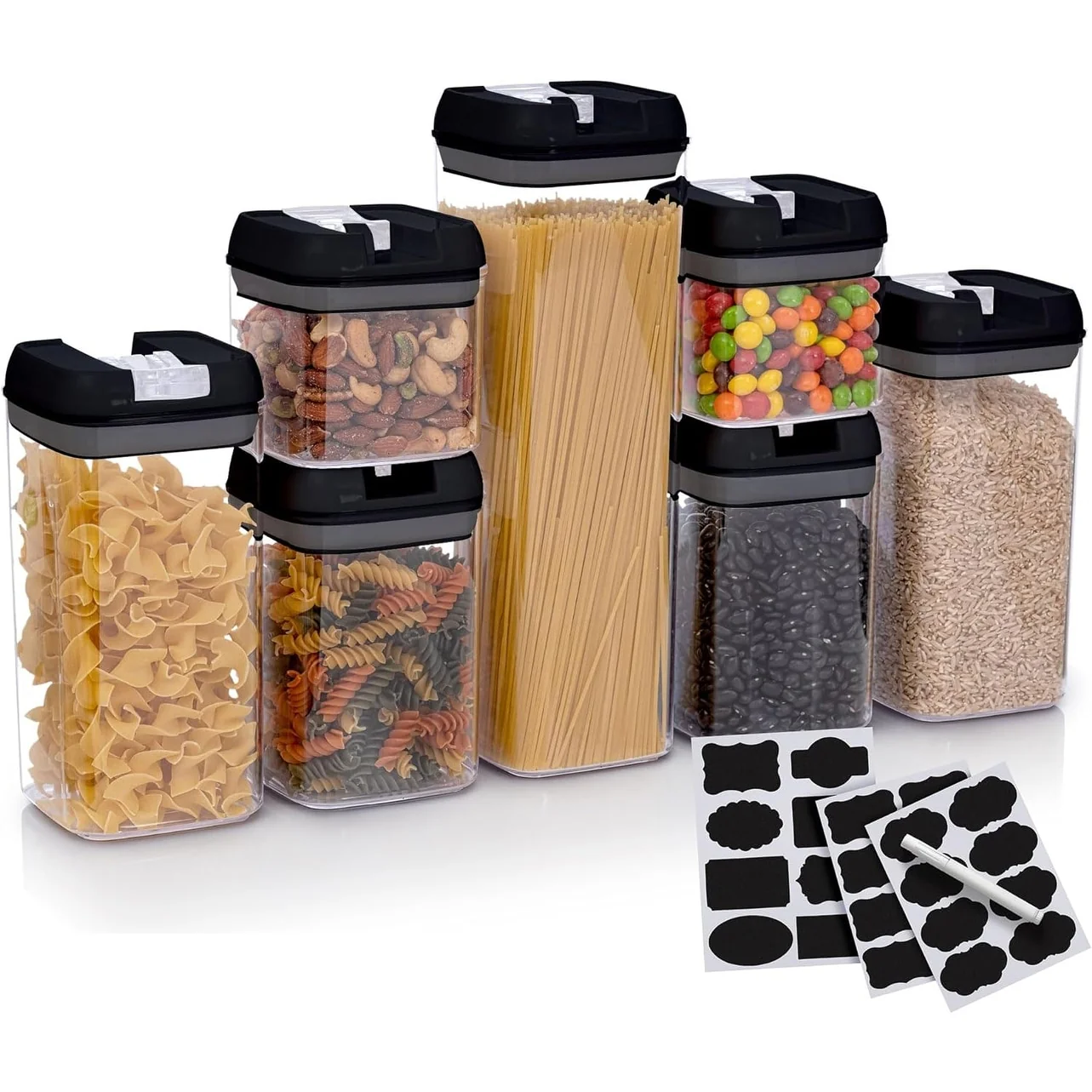 Cheer Collection 7-piece Stackable Airtight Food Storage Container Set