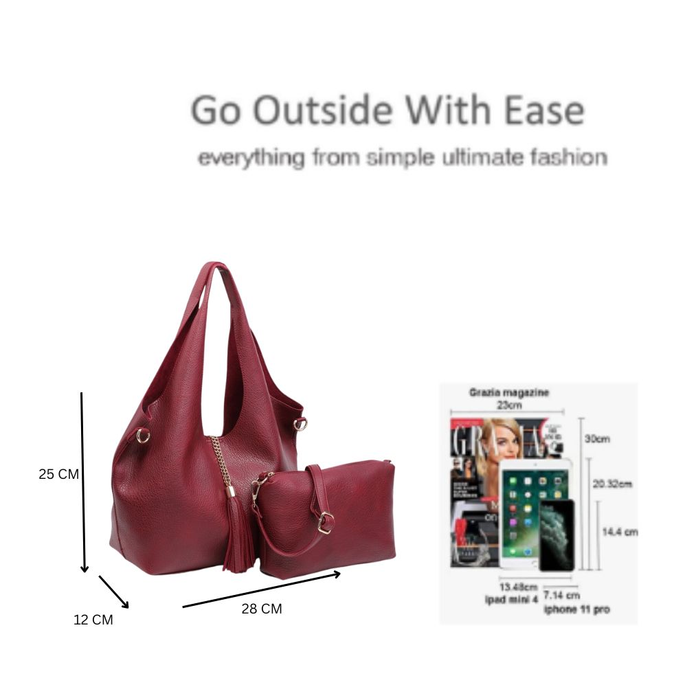 Kitise 2in1 Large Slouchy Tote Bag with Small Crossobody Handbag