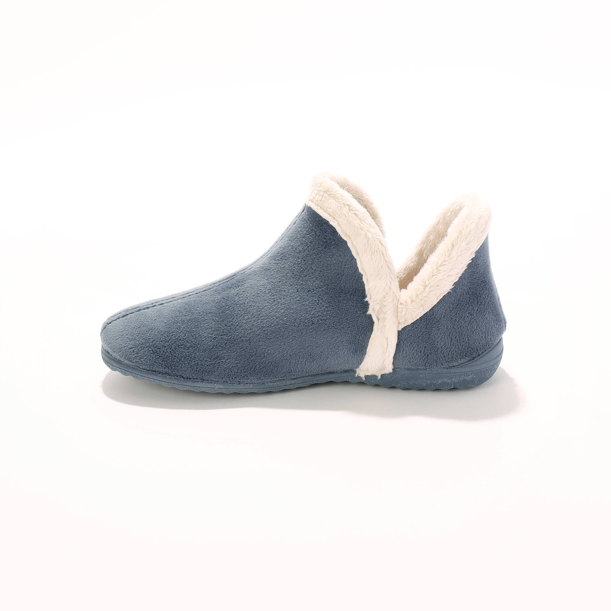 Chaussons bottillons en velours - intérieur fourré toucher peluche