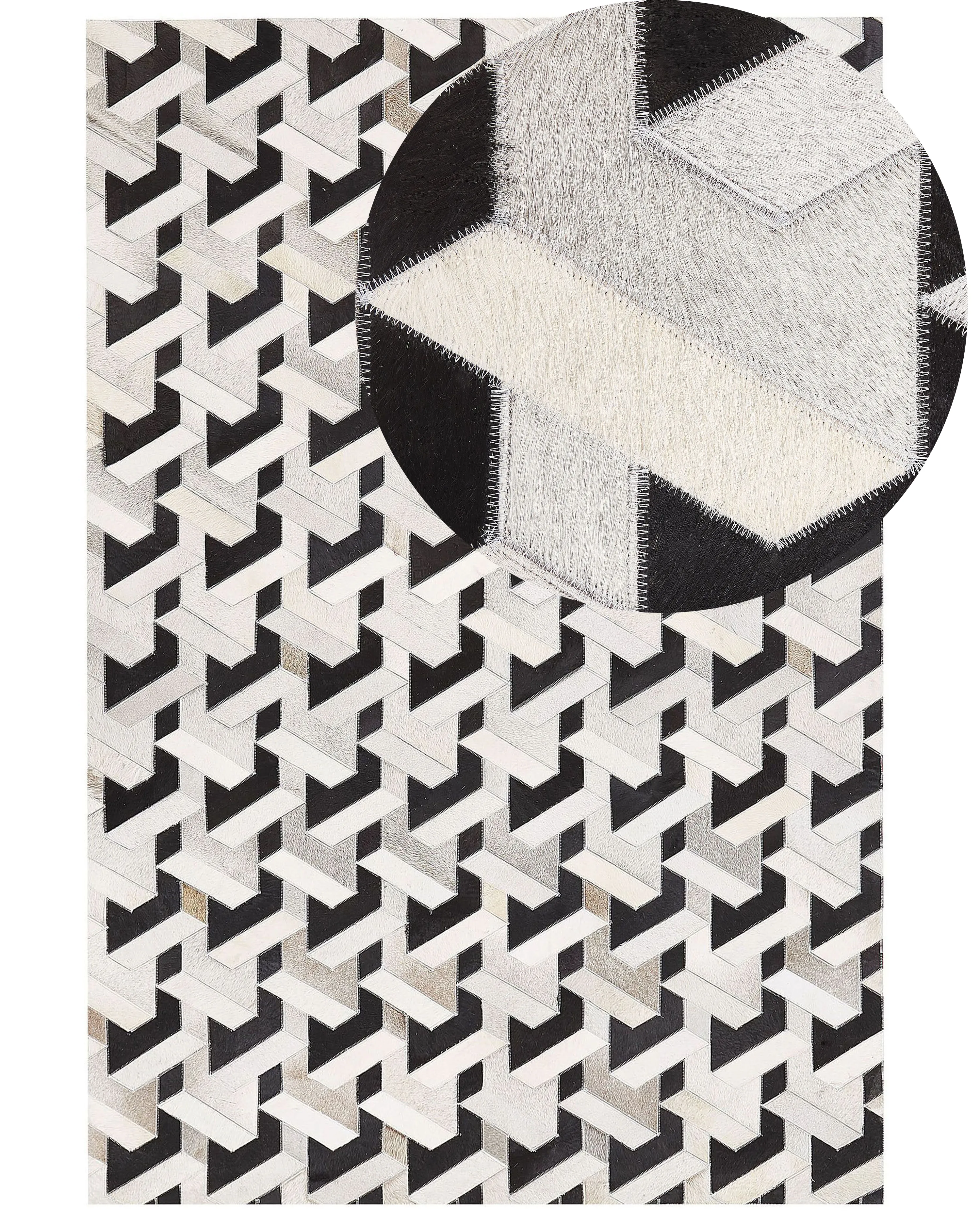 Rug NARMAN Grey 140 x 200 cm Leather