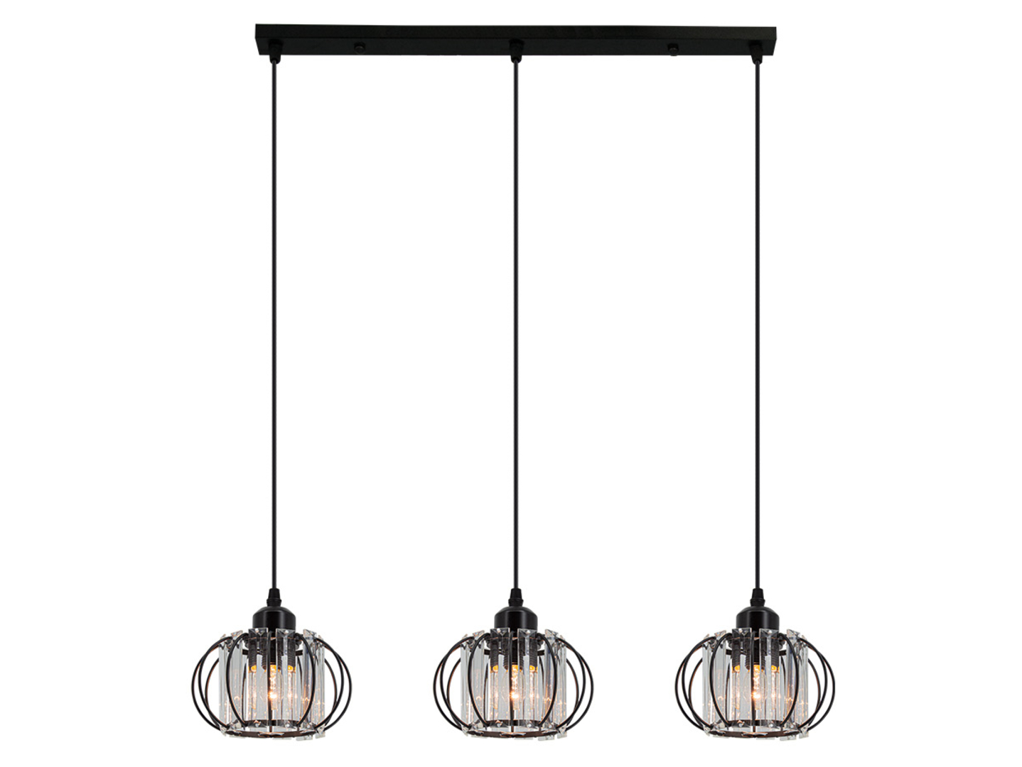 Lampa wisząca Acri 3-punktowa metalowa czarna