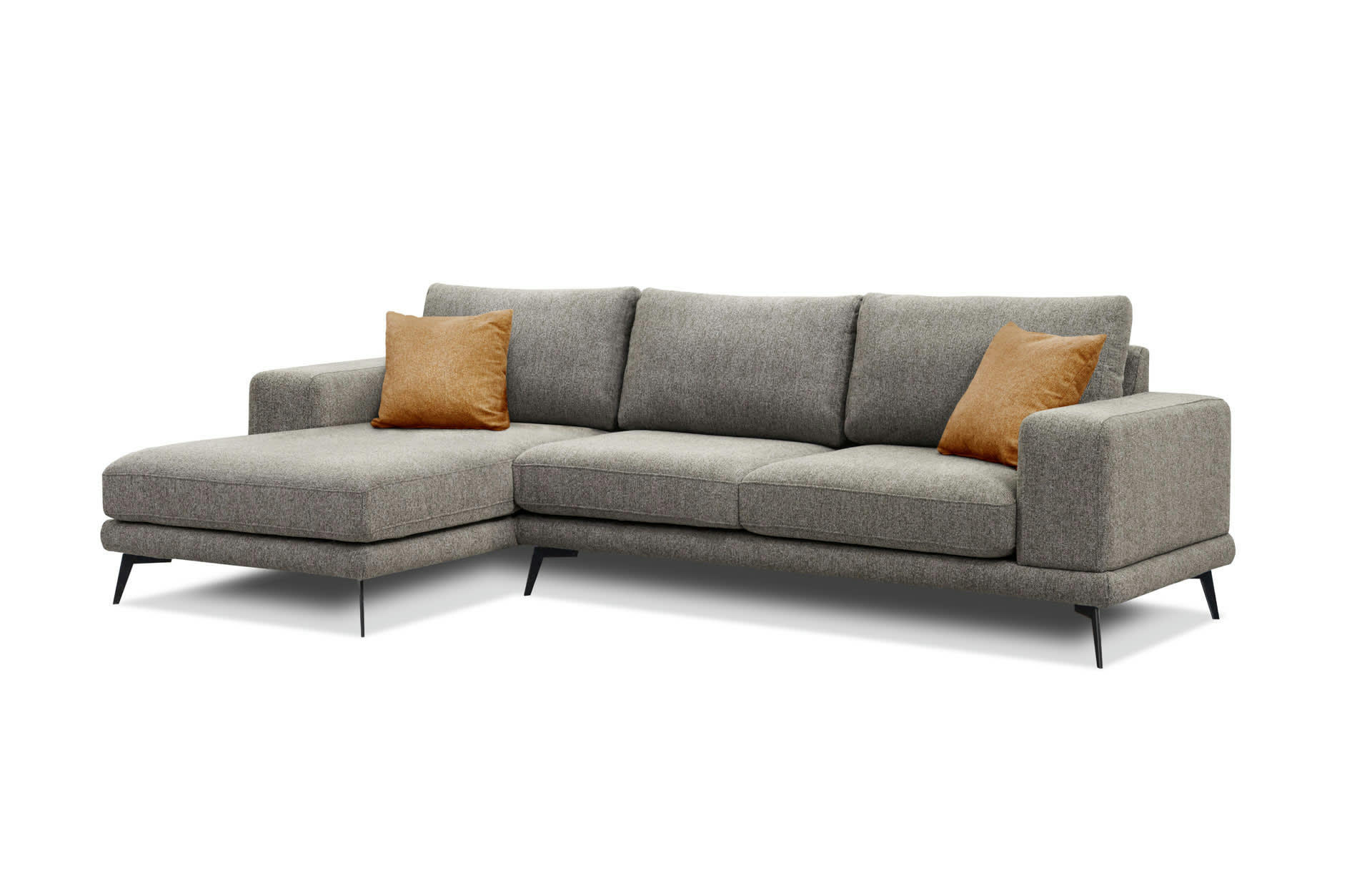 MEDIOLANE - Canapé d'angle gauche 4 places tissu taupe